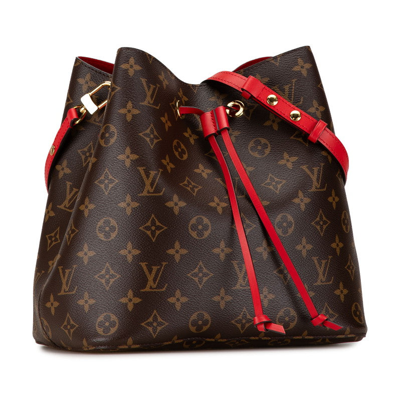 Louis Vuitton Monogram NeoNoe Shoulder Bag M44021 Red Brown PVC Leather in Great Condition