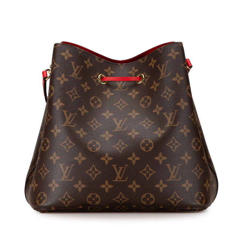 Louis Vuitton Monogram NeoNoe Shoulder Bag M44021 Red Brown PVC Leather in Great Condition