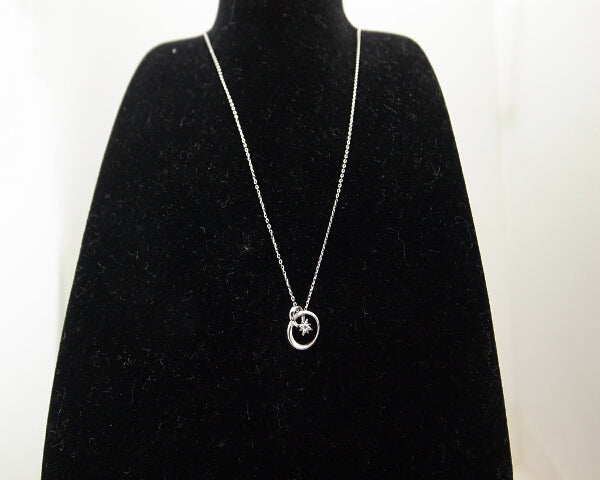 Star Jewelry Diamond Planet Necklace K10WG White Gold in Great Condition