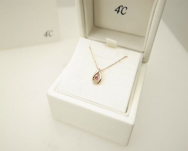 K10PG Pink Gold Diamond Necklace with Purple Stone in Great Condition