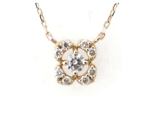 Pre-owned K18PG Diamond Necklace 18K Pink Gold