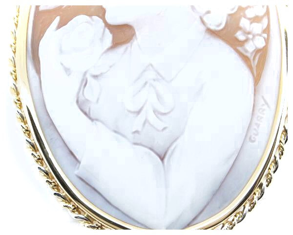 Antonio Guaracino Shell Cameo Brooch K18YG/PT900 in Great Condition