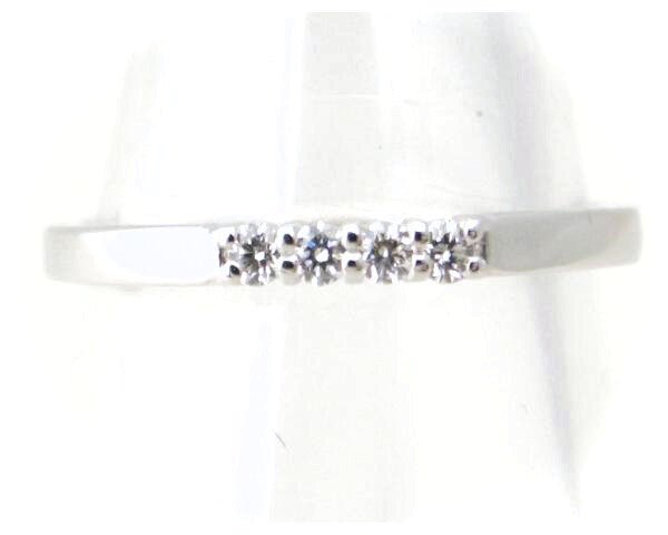 K18WG Diamond Ring 0.07ct 11 Size White Gold in Great Condition