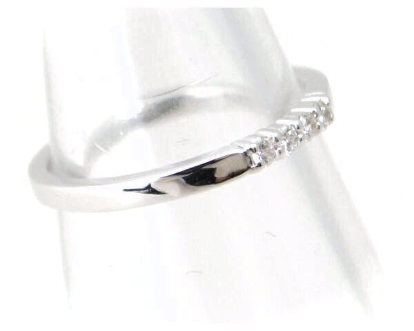 K18WG Diamond Ring 0.07ct 11 Size White Gold in Great Condition