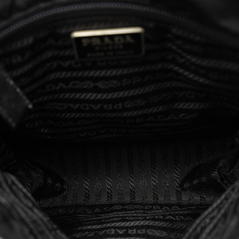 Prada Nylon Leather Triangle Logo Shoulder Bag