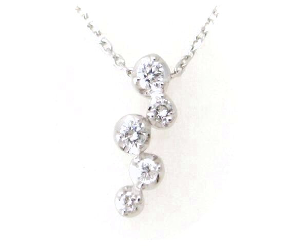 K18WG Diamond Necklace 18K White Gold in Great Condition