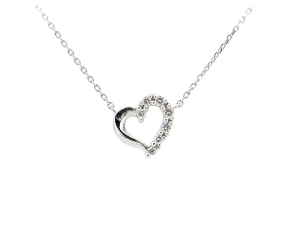 Pre-owned 4℃ Diamond Necklace Heart Motif PT850 Platinum in Great Condition