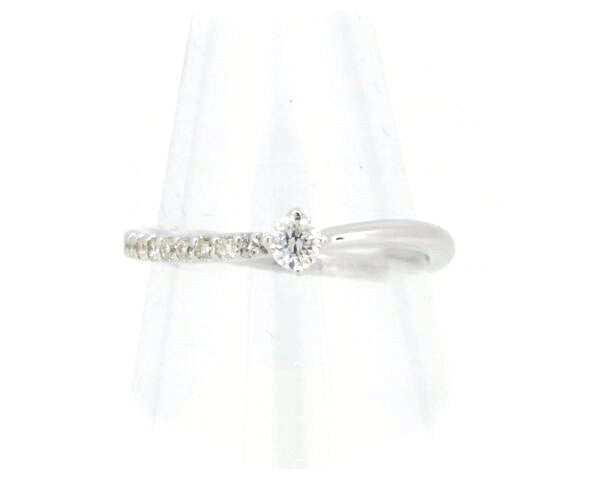 Pre-owned K18WG Diamond Ring Size 12 in Great Condition