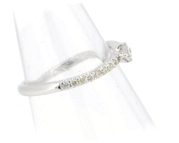 Pre-owned K18WG Diamond Ring Size 12 in Great Condition