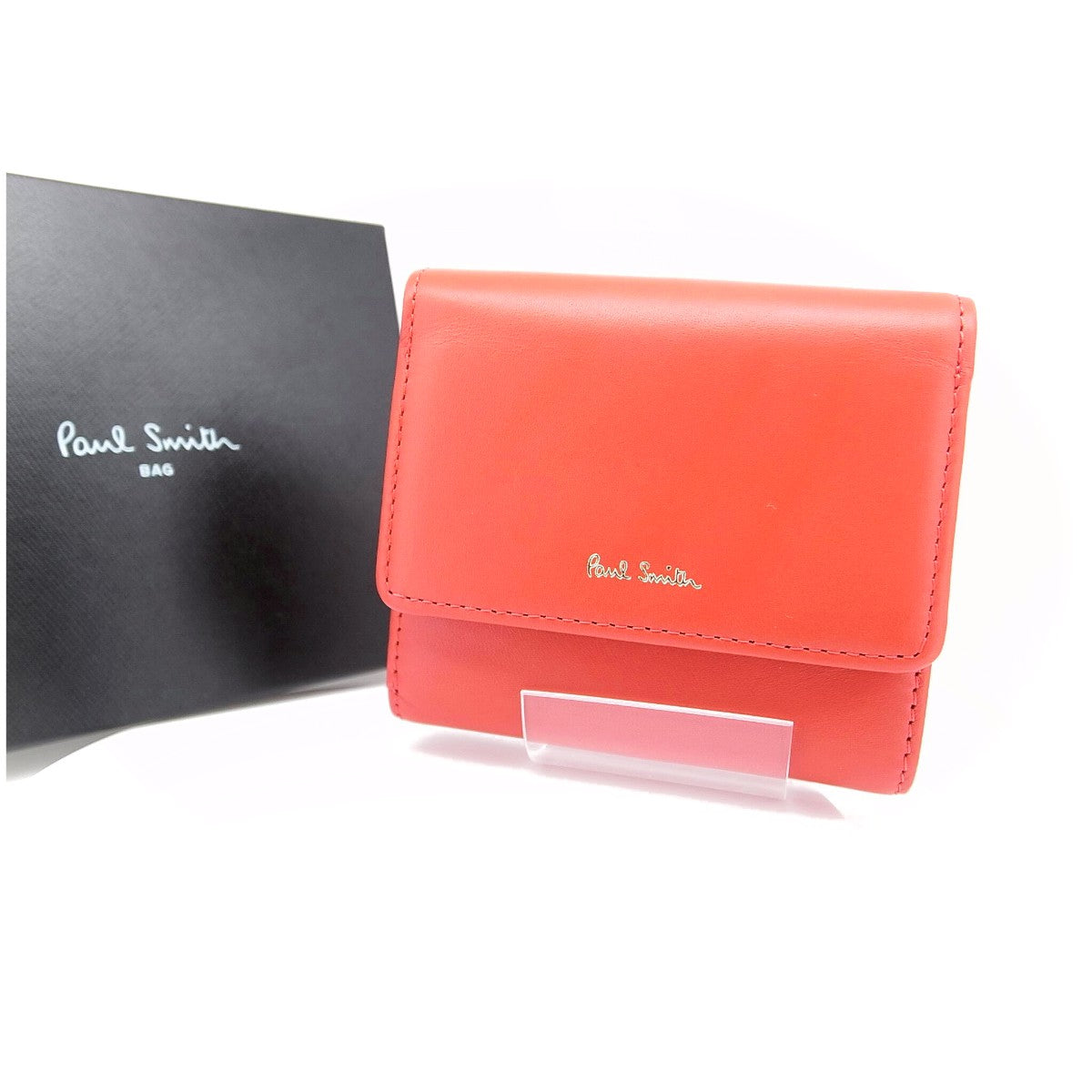 Paul Smith Leather Compact Wallet Red in Pristine Condition