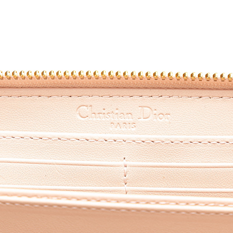 Dior Cannage Leather Zip Wallet Pink