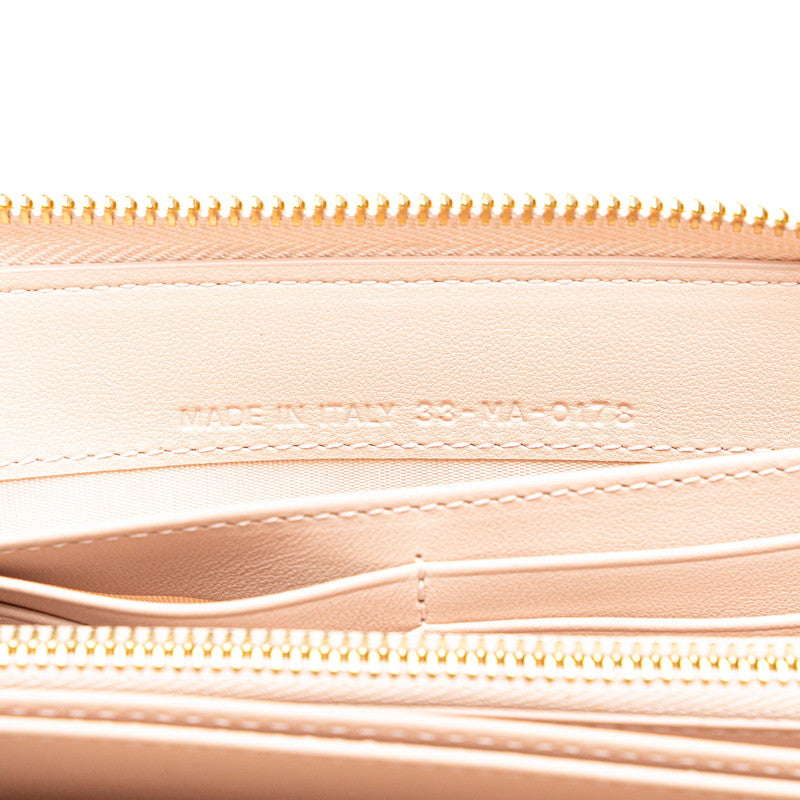 Dior Cannage Leather Zip Wallet Pink