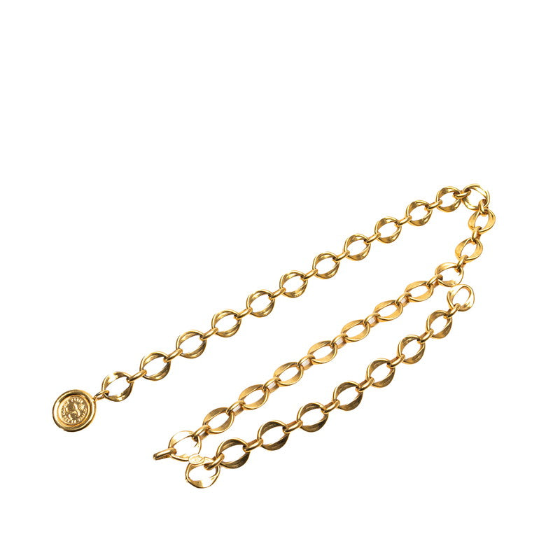 Chanel Coco Mark Medallion Chain Belt Gold