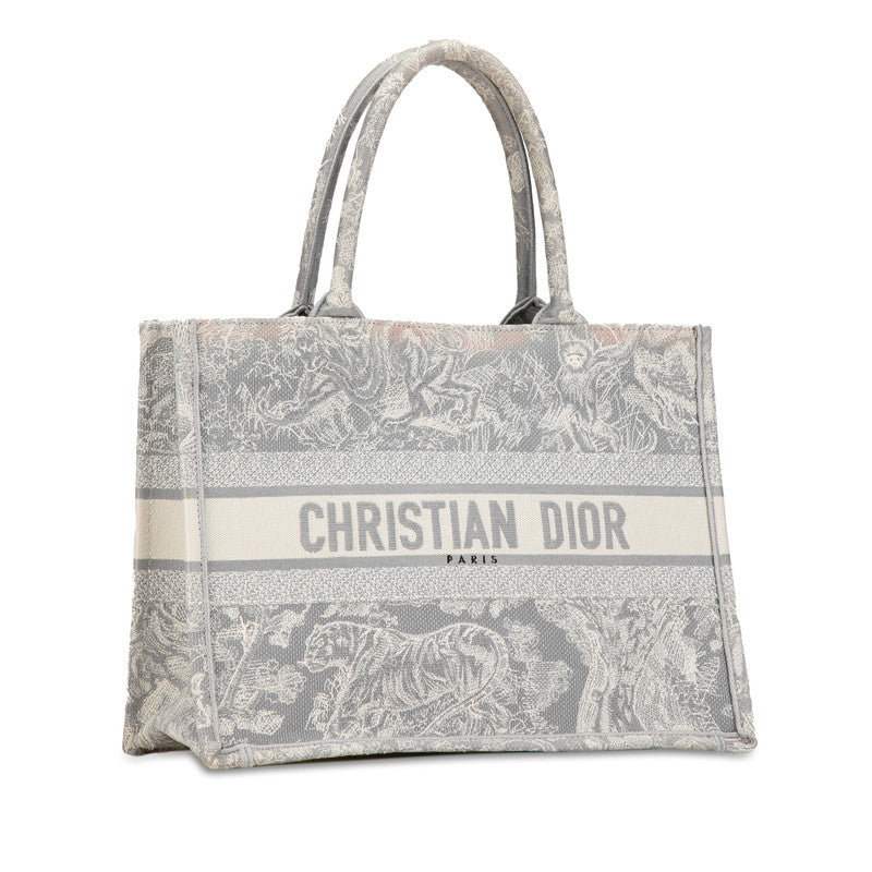 Dior Canvas Book Tote Medium Embroidery Handbag