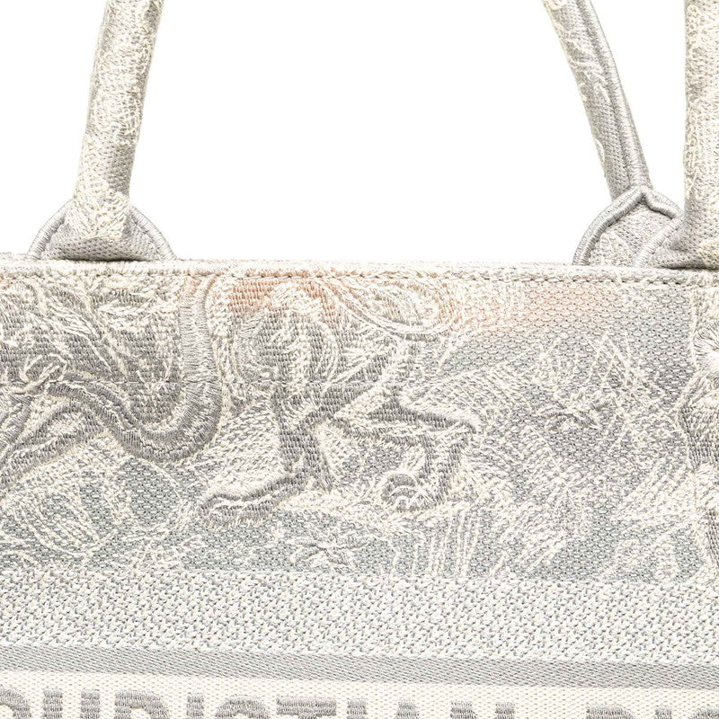 Dior Canvas Book Tote Medium Embroidery Handbag in Very Good Condition