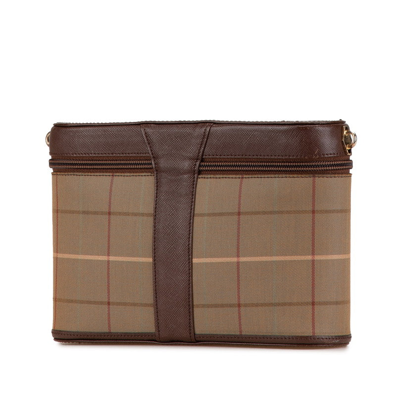 Burberry Check Canvas Leather Shoulder Bag