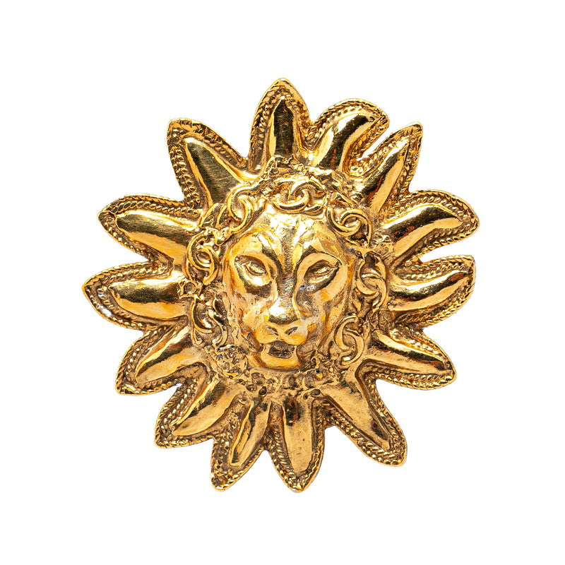 Chanel Lion Motif Brooch Gold