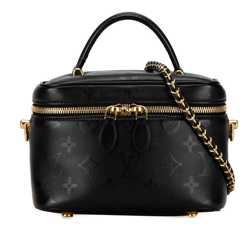 Louis Vuitton Monogram Vanity PM 2WAY Bag M57118 Black Leather in Great Condition