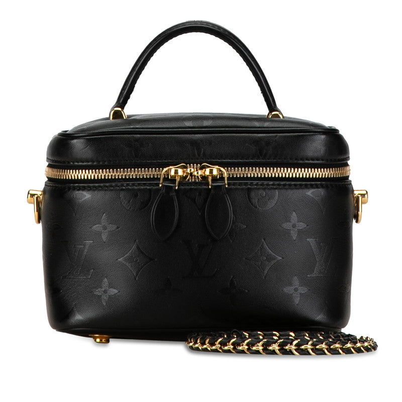 Louis Vuitton Monogram Vanity PM 2WAY Bag M57118 Black Leather in Great Condition