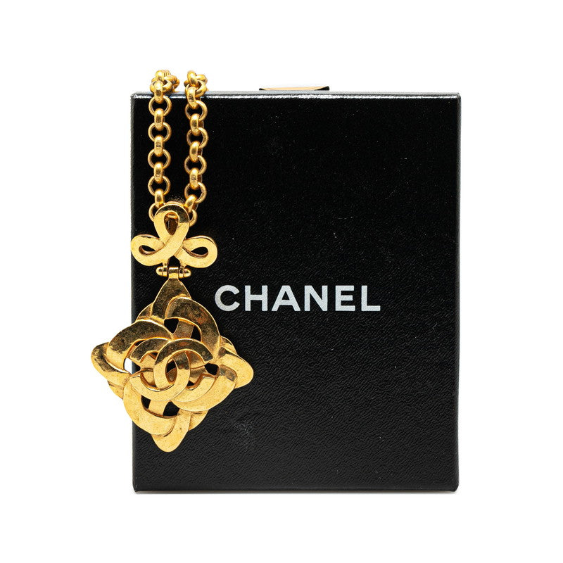 Chanel Vintage Coco Mark Rhombus Chain Necklace Gold Plated in Great Condition