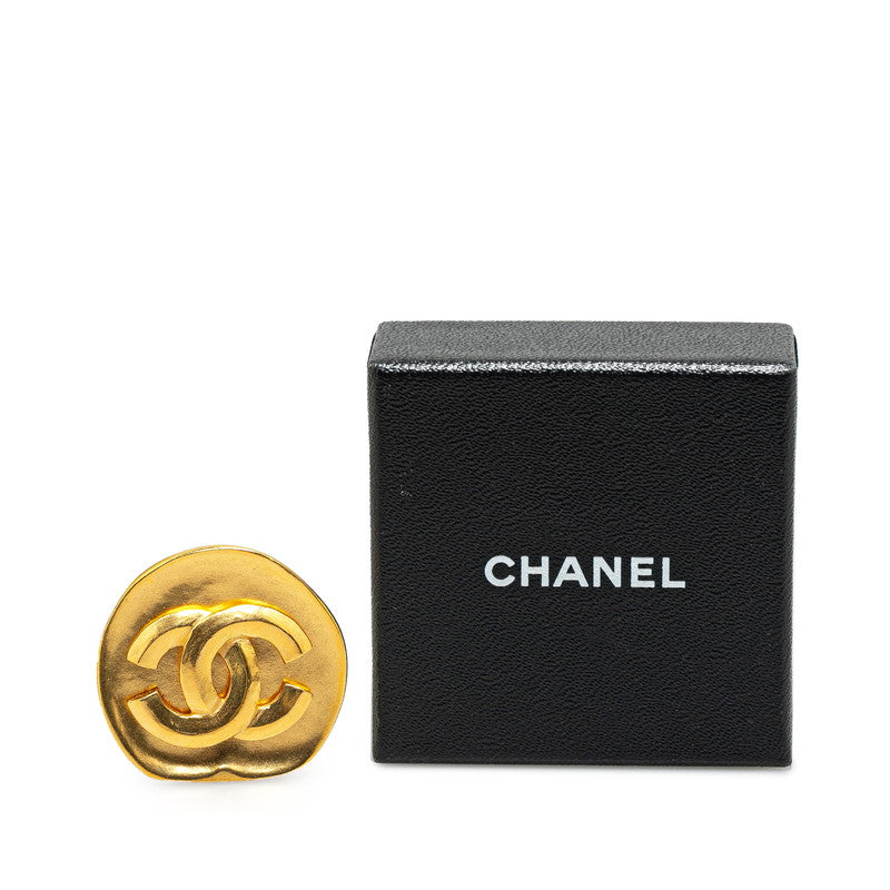 Chanel Vintage Coco Mark Brooch Gold Plated