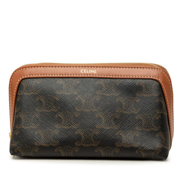 Celine Triomphe Small Cosmetic Pouch PVC Leather Pouch