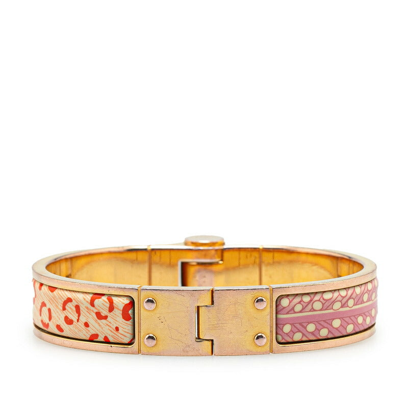 Hermes Enamel Bangle Gold Multicolor