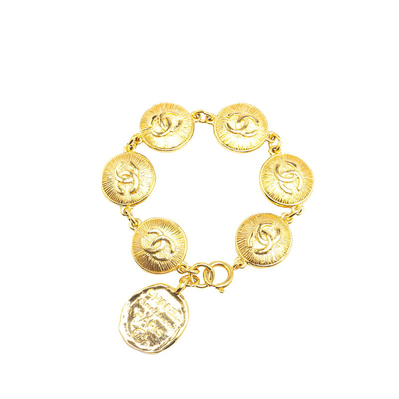 Chanel Vintage Coco Mark Medal Bangle Bracelet