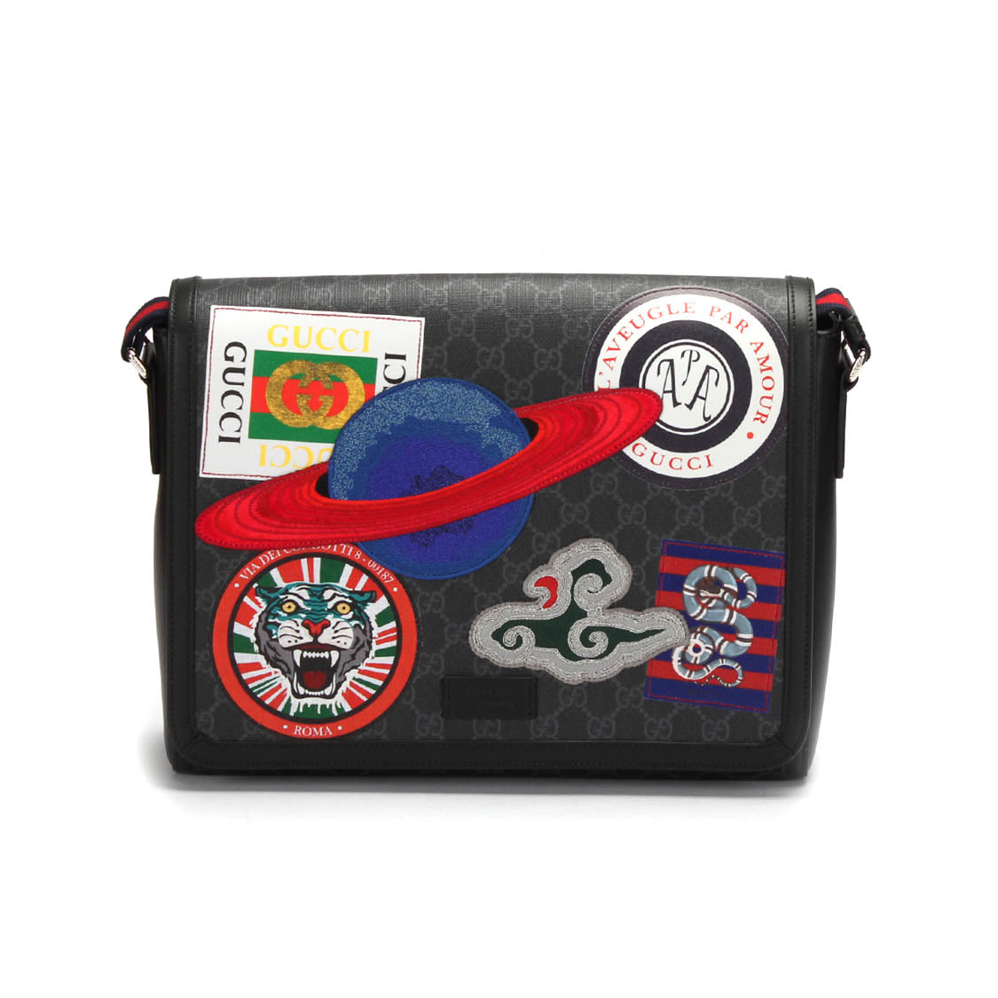 Louis Vuitton GG Supreme Night Courrier Messenger Bag Canvas Crossbody Bag 474138 in Excellent condition