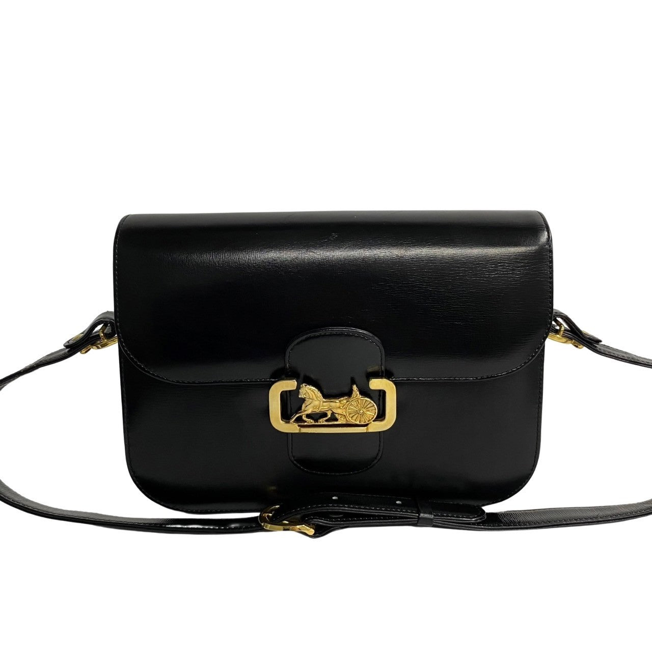 Leather Carriage Crossbody Bag