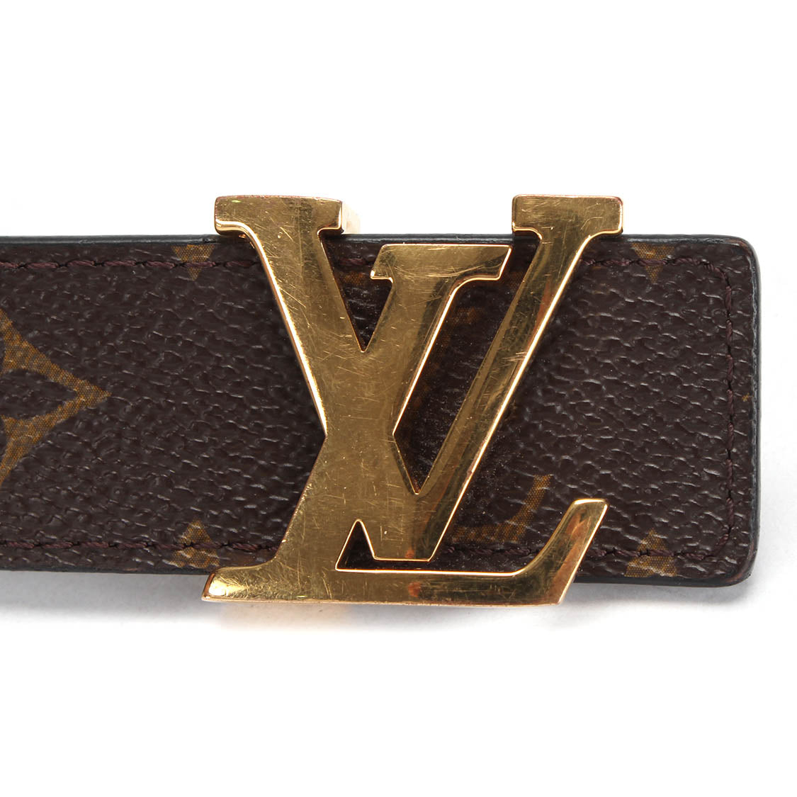 Louis Vuitton - Authenticated Initiales Belt - Cloth Brown for Women, Good Condition