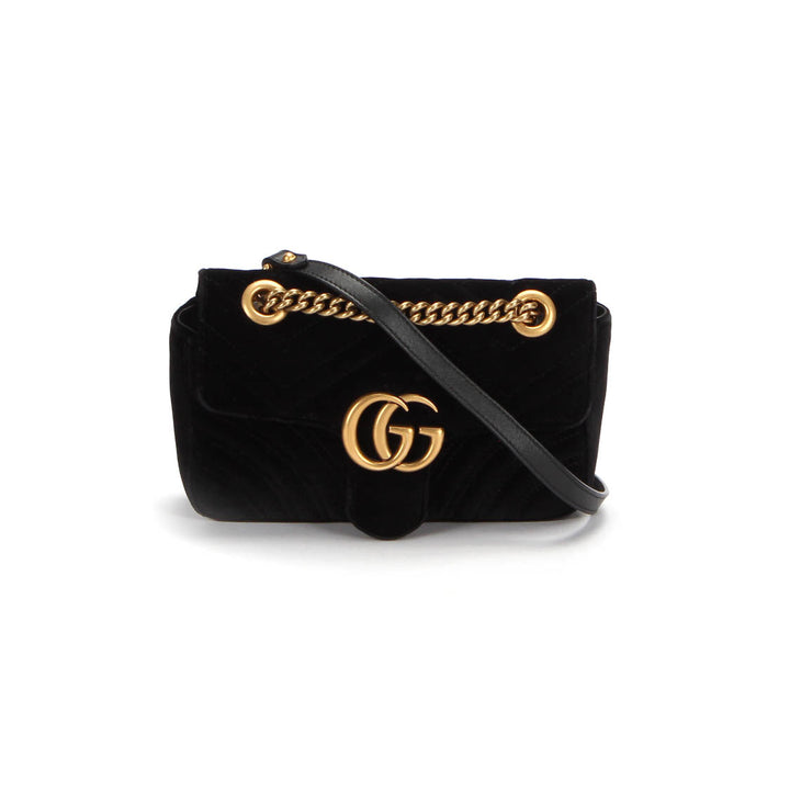 Mini GG Marmont Velvet Shoulder Bag 446744