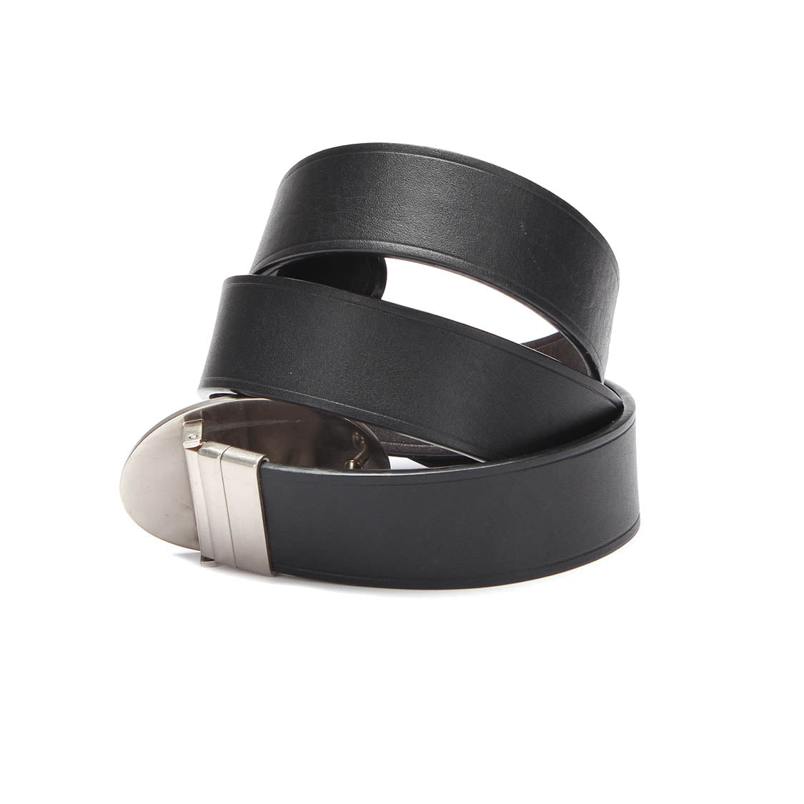 Round Plate Buckle Leather Belt