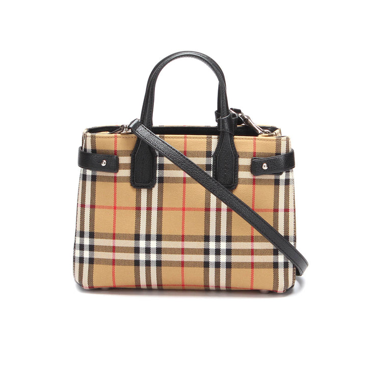 Vintage Check Small Banner Tote Bag