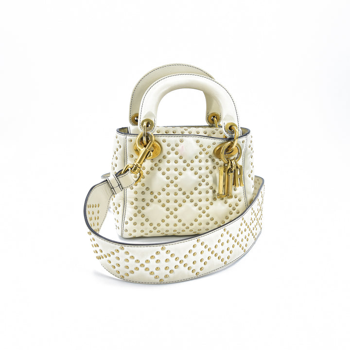 Mini Cannage Leather Studded Lady Dior