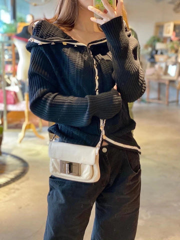 Leather Mademoiselle Lock Crossbody Bag