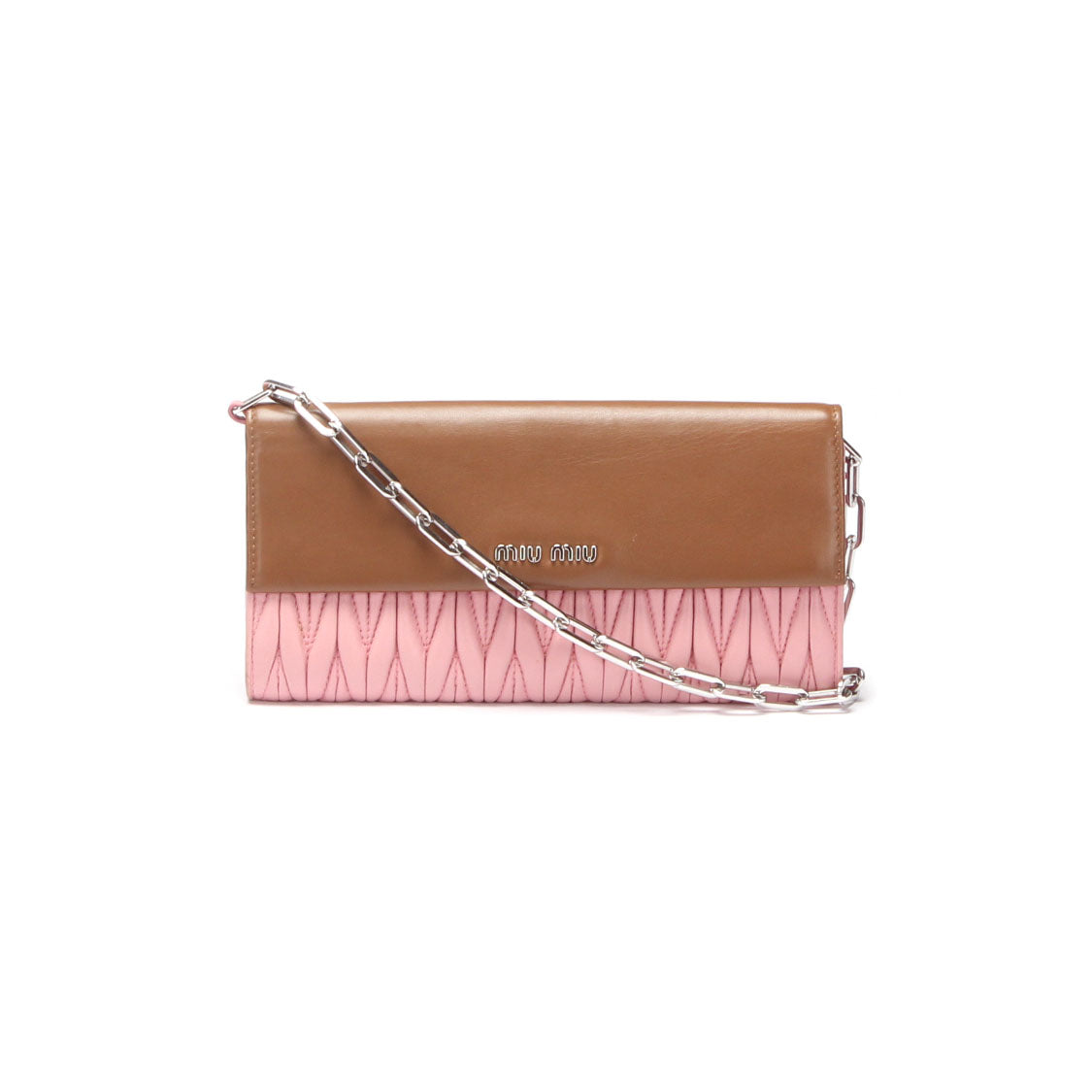 Matelasse Leather Chain Crossbody Bag