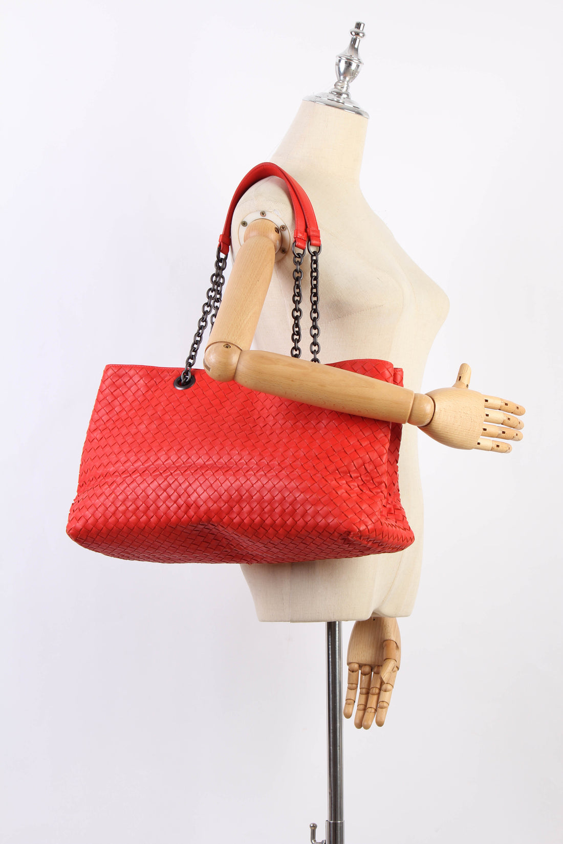 Intrecciato Double Chain Tote Bag