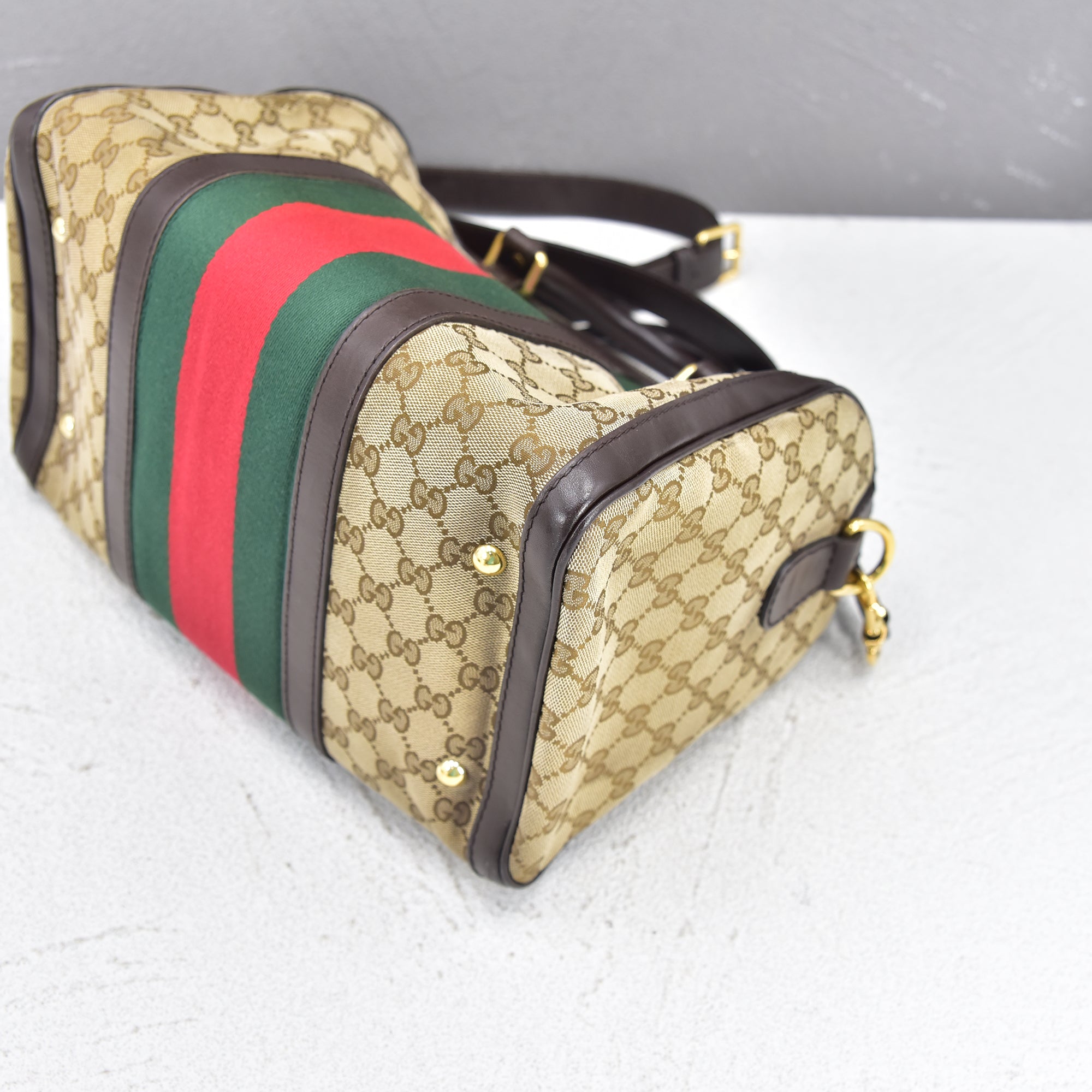 Brown Gucci GG Canvas Web Joy Boston