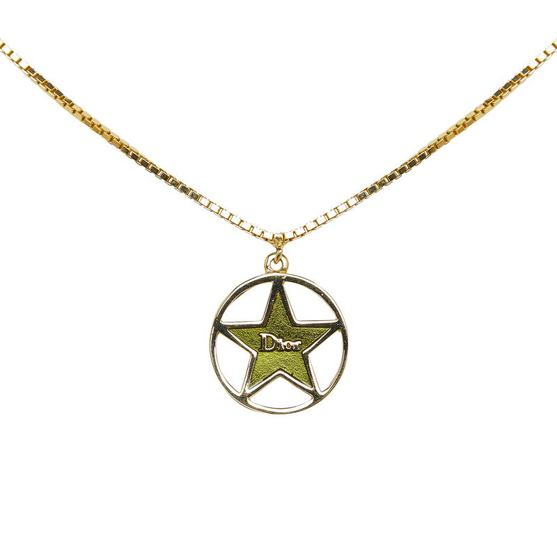 Dior Necklace with Gold Plated Logo Star Pendant for Ladies [Used]
