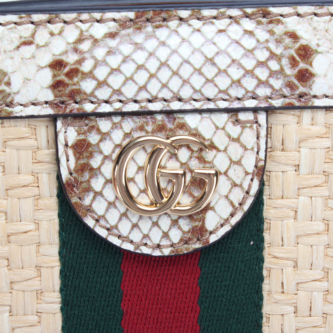 Small Ophidia Raffia Crossbody Bag 503877