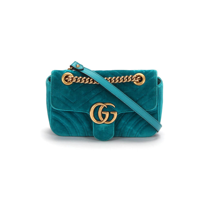 Mini GG Marmont Velvet Shoulder Bag 446744