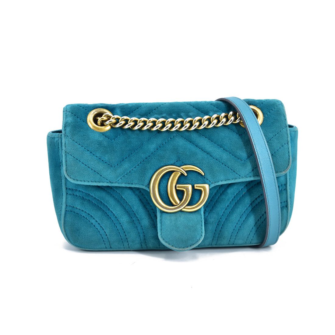 Mini GG Marmont Velvet Shoulder Bag 446744