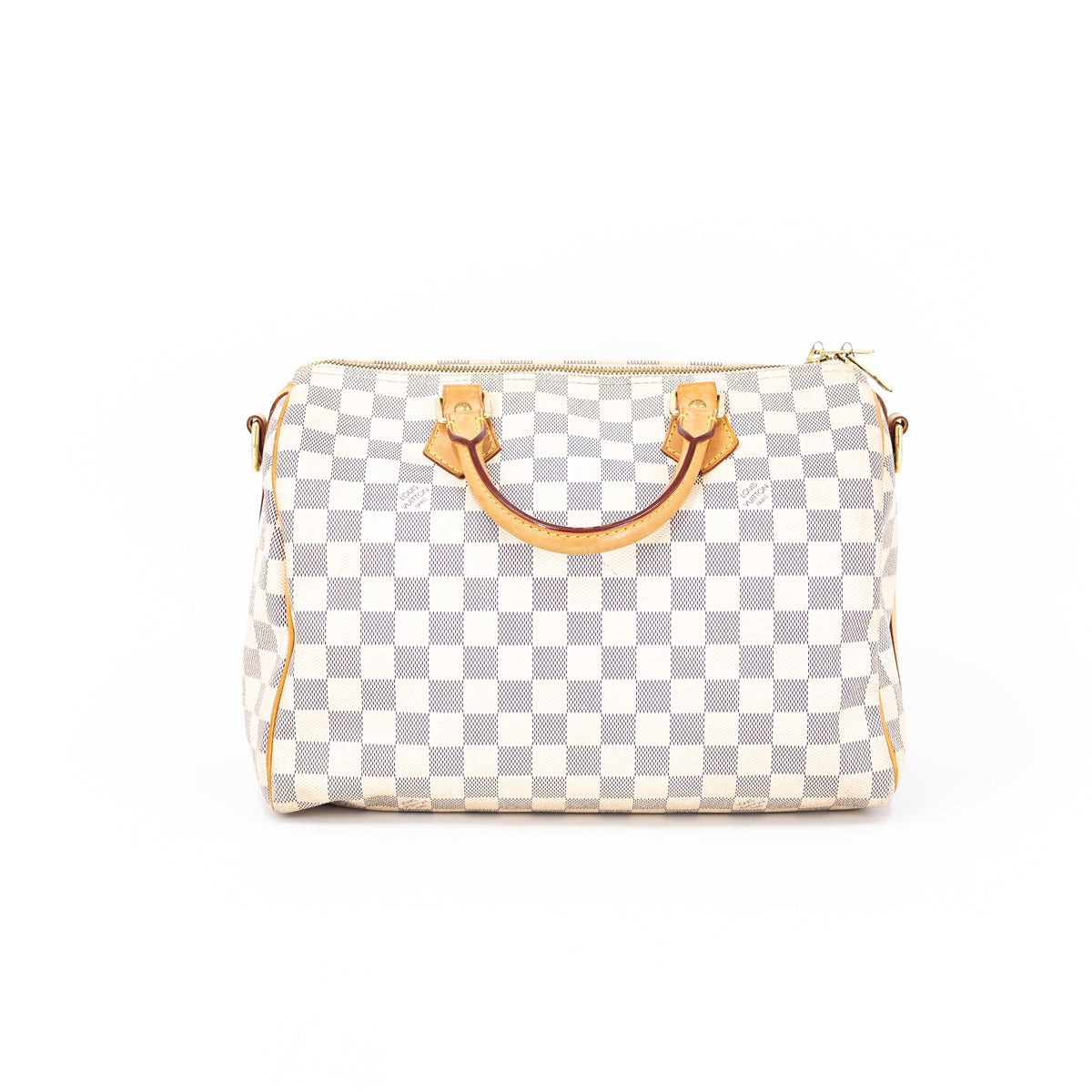 Louis Vuitton Speedy Bandouliere 30 Damier Azur Shoulder Hand Bag Added Insert Preowned