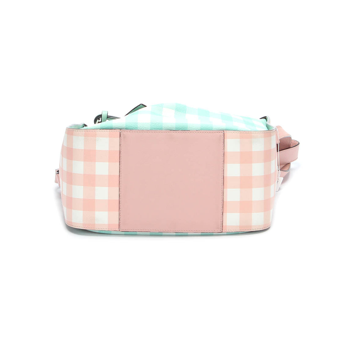 Pastel Gingham Print Leather Hammock Bag