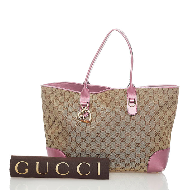 GG Canvas Heart Bit Tote 269956