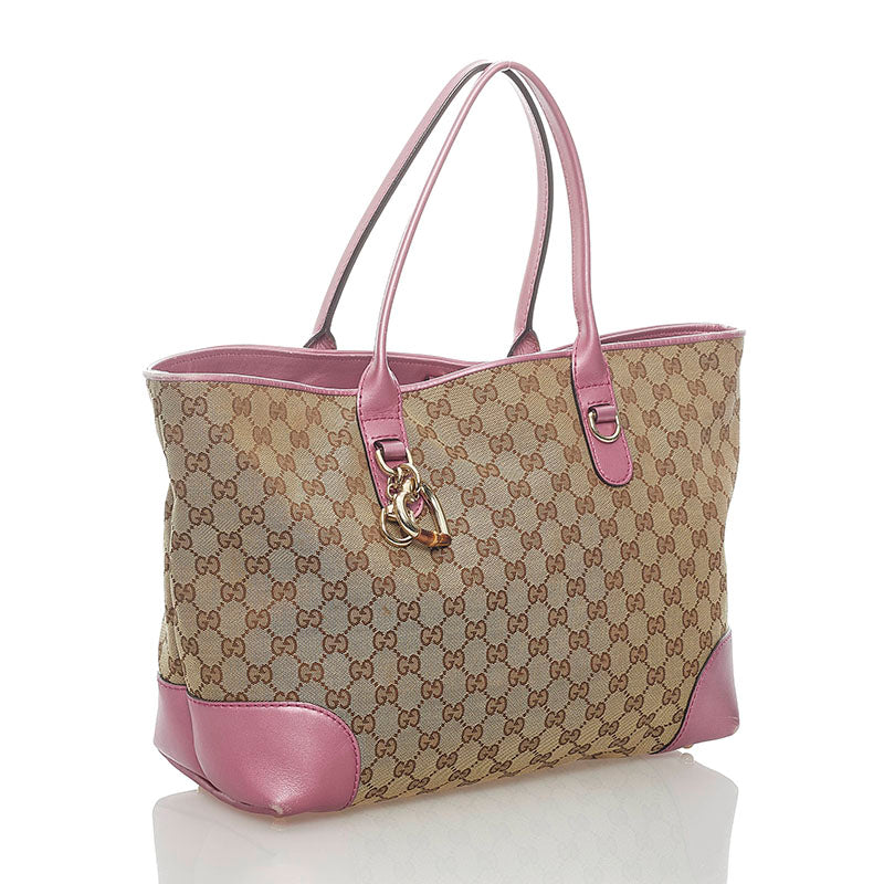 GG Canvas Heart Bit Tote 269956