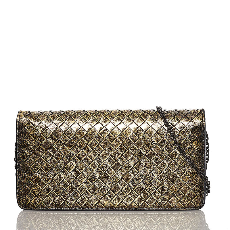 Metallic Intrecciato Chain Should Bag