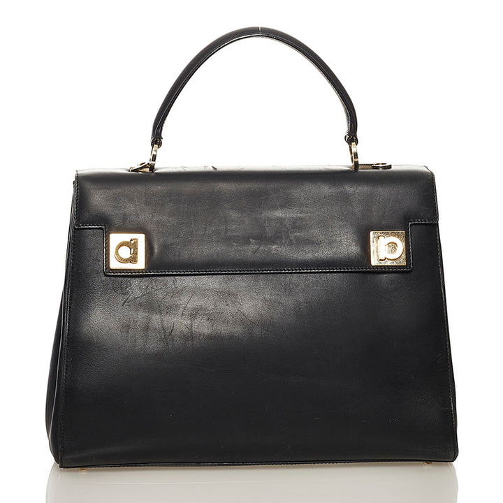 Gancini Leather Handbag