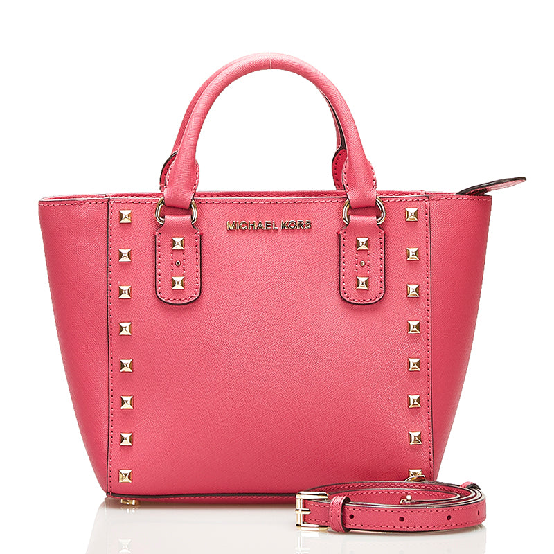 Leather Sandrine Stud Handbag PS-1709